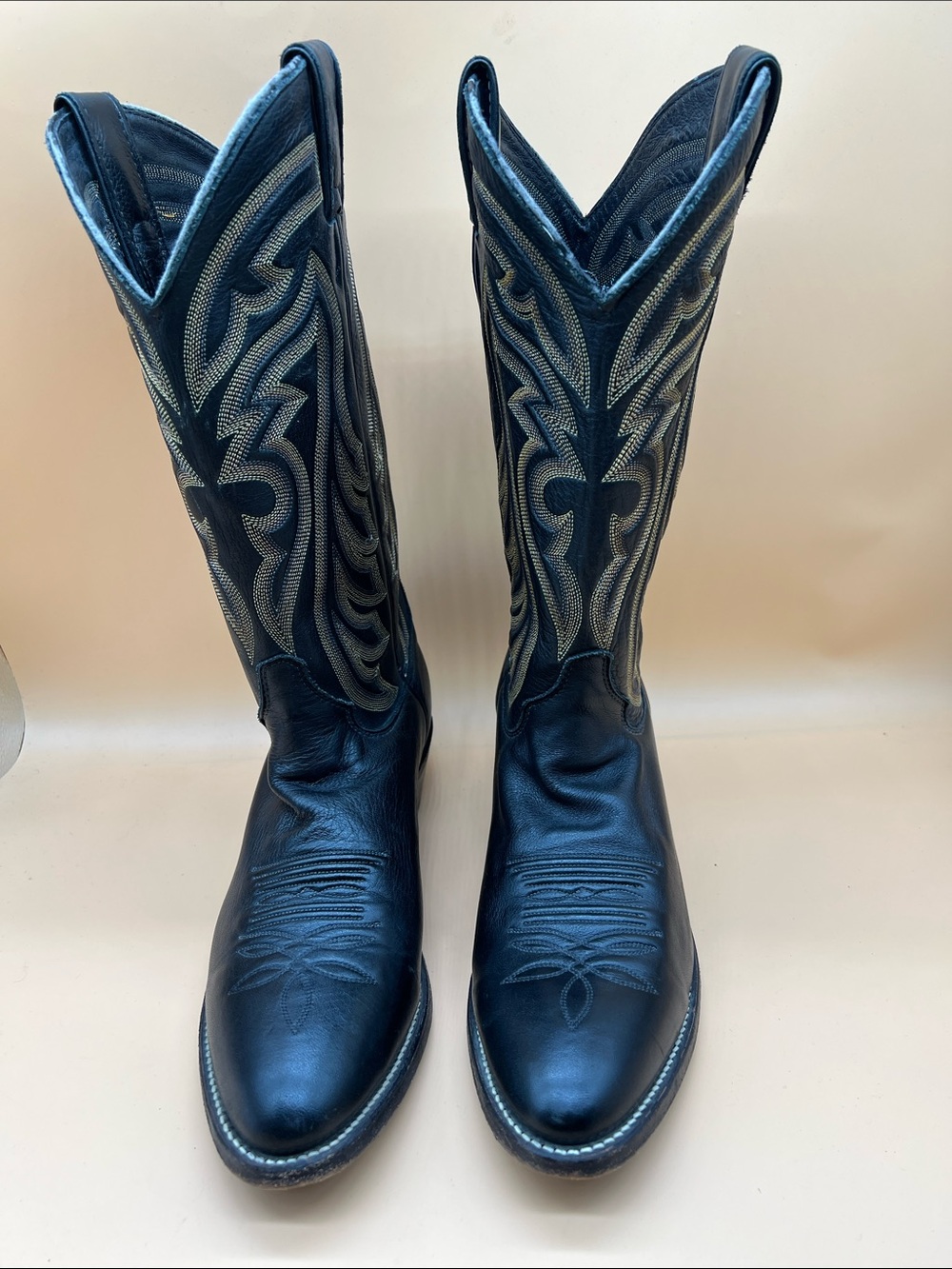 Mens Justin Black Leather Boots size 9.5 D